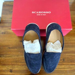 Scarosso Ludovico Blu Scamosciato Suede Loafers- BNIB